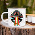 Retro UFO Cat Fish Abduction Extraterrestrial Paranormal Enamel Campfire Mug, Fun Outdoor Camping Coffee Cup (12oz)...