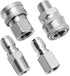 2 Sets 3/8 Inch NPT Stainless Steel Pressure Washer Quick Connect Plug Coupler Kit, Male and Female Fittings with Internal and External Threads...