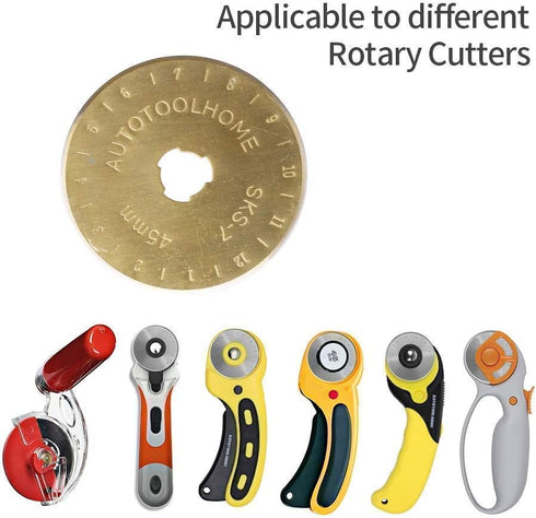 Titanium Coated Rotary Cutter Blades 45mm 10 Pack Replacement Blades Quilting Scrapbooking Sewing Arts Crafts,Sharp and Durable...