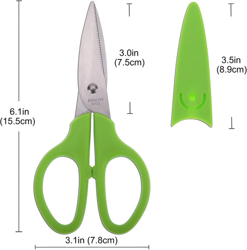 6in Multipurpose Scissors, Stainless Steel Sharp Basic Shears for School Office Home Kitchen Household Craft Supplies w/Protective Cover, Comfort ...