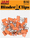 JAM PAPER Colorful Binder Clips - Small - 3/4 Inch (19 mm) - Orange Binderclips - 25/Pack...