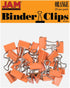 JAM PAPER Colorful Binder Clips - Small - 3/4 Inch (19 mm) - Orange Binderclips - 25/Pack...