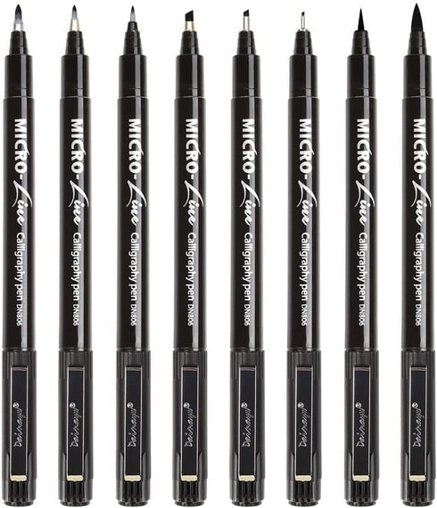 dainayw Calligraphy Brush Pen, Hand Lettering Pens, 8 Size Black Markers Set for Artist Sketch, Technical, Writing, Art Drawing...