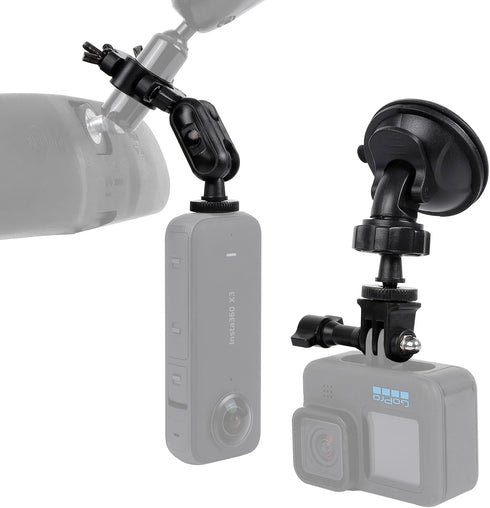 PellKing Dash GoPro Mount Rear View Mirror Holder Suction Cup Kit with Compatible with Insta360 X4/X3,One R,Rs,GoPro 11,10,9,8,7,6,5 etc and Other...