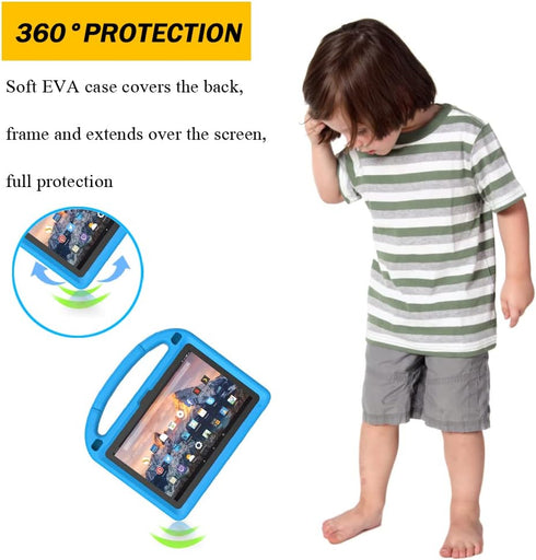 Fire HD 8 Tablet Case & HD 8 Plus Tablet Case for Kids (12/10th Gen, 2022/2020 Release), Patamiyar Shockproof Handle Stand Case for Fire HD 8 -Blu...