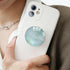 Translucent Clear Phone Grip with Expanding Kickstand,Cell Phone Collapsible Stand White Shell Pattern Design for Smartphones...