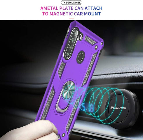 Samsung A21 Phone Case, Galaxy A21 Phone Case with Screen Protector, Military Grade Protective Cases with Ring for Samsung Galaxy A21 (Purple)...