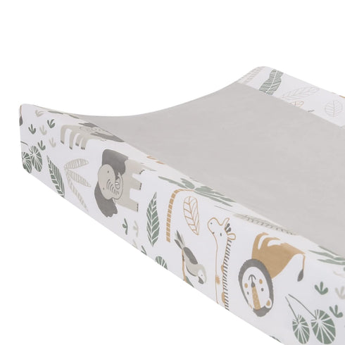 Lambs & Ivy Jungle Friends Soft, Warm & Cozy Safari Changing Pad Cover - Gray...