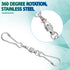 Spinning Dual Clip Swivels, Wind Spinner Hangers, Stainless Steel Spiral Tails Twisters for Spinning windsock, Garden Bell, Bird feeders, Party Su...