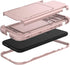 iPhone XR Wallet Case, Shockproof Heavy-Duty Hybrid Cover with Card Slot, Mirror & Kickstand, 6.1 Inch - Rose Gold...