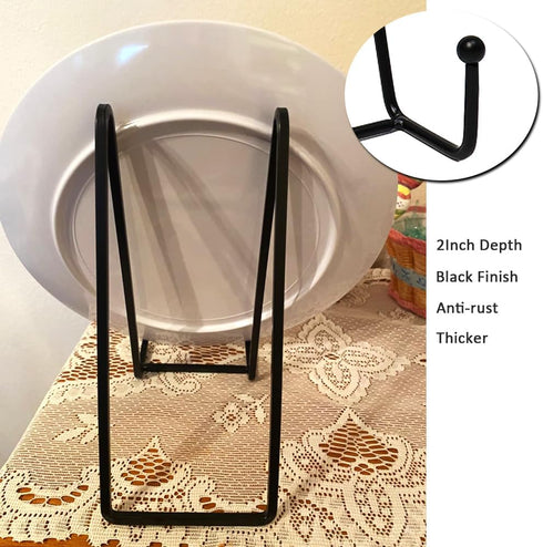3 Pack 8 Inch Large Plate Stands for Display, Metal Black Plate Holder Display Stand, Book Display Stand for Book, Photo Easel, Decorative Plates...