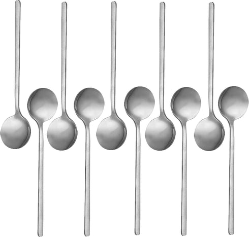 10 Pack Espresso Spoons,Silver Stainless Steel Mini Teaspoons Set for Coffee Sugar Dessert Cake Ice Cream Soup Antipasto Cappuccino,5.3 Inch (Silv...