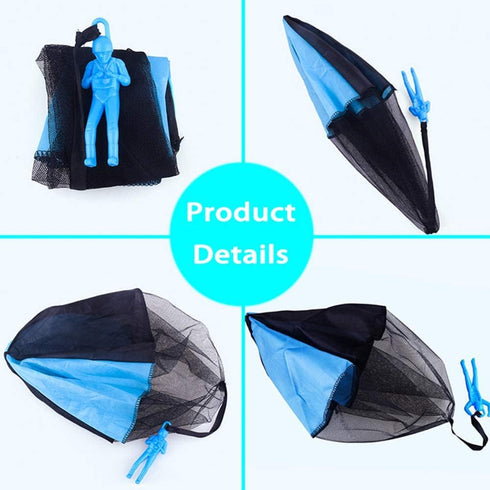 12 Pack Parachute Toys, Tangle Free Throwing Parachute Toy Parachute Figures Plastic Warrior Figures for Kids Party Favors Outdoor...