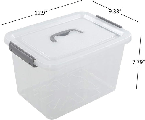 Jekiyo Clear Plastic Storage Bin, 12 Quart Latching Box with Lid, 1 Pack...