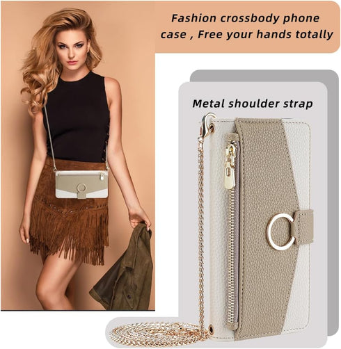 Asuwish Phone Case for iPhone 13 6.1 inch Wallet Cover with Screen Protector and Mirror Flip Cover Ring Card Holder Crossbody Strap Stand Cell iPh...