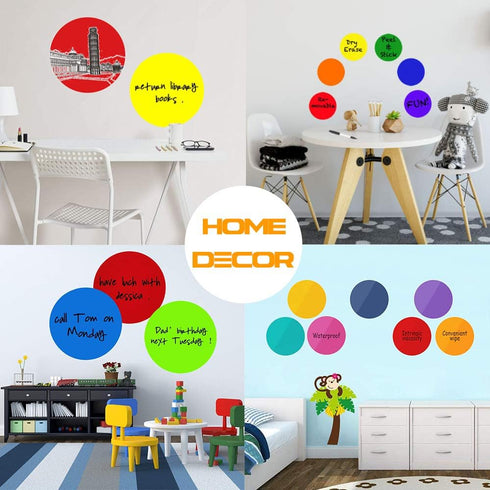 Dry Erase Circles - 10 Pieces Colorful Dry Erase Dot Stickers Table Whiteboard 11.8 inch Removable Wall Decal for Classroom Guided Reading Small G...