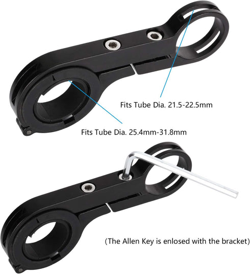 Yizhet Bike Handlebar Extender, Lightweight Durable Aluminum Alloy Double Bicycle Handlebar Extension Bracket for Holding Motorcycle E-Bike Lamp S...