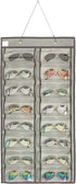 Dual-sided Hanging Sunglasses Organizer Dust-Proof Glasses Storage Wall Pocket Eyeglasses Display Case with 32 Slots...