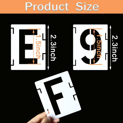 1.5 Inch Letter Stencils Symbol Numbers Craft Stencils, 42 Pcs Reusable Alphabet Templates Interlocking Stencil Kit for Painting on Wood, Wall, Ro...