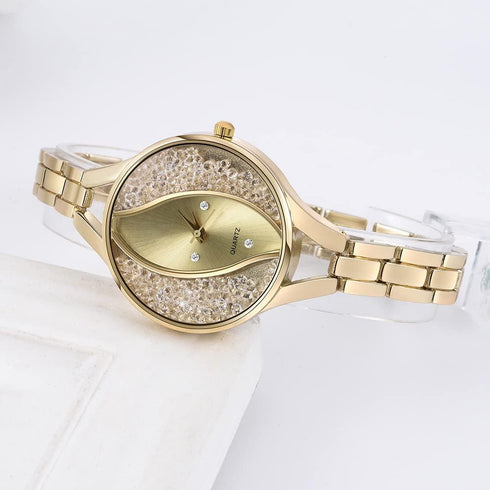 Fashion Ladies Bracelet Wrist Watch Analog Quartz Watch for Women's (Gold)...