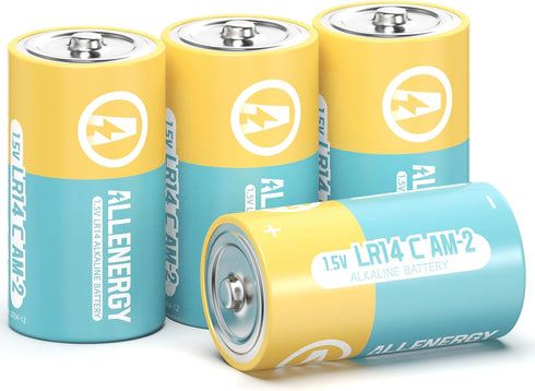 C Batteries 4 Pack Alkaline 1.5V LR14 Batteries C Size...