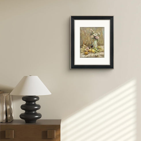 Golden State Art, 11x14 Photo Frame with Mat for Pictures 8x10 and Real Glass (Silver-Beige with Black-Dark Brown Inner Panel & Pewter Panel with ...