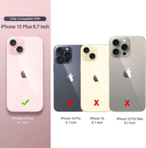 ULAK Compatible with iPhone 15 Plus Case Glitter, Heavy Duty Dual Layer Shockproof Protection Women Sparkly Transparent Protective Phone Cover for...