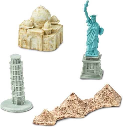 Safari Ltd. Around The World TOOB - 10 Figurines: Leaning Tower of Pisa, Eiffel Tower, Taj Mahal, Statue of Liberty, Giza Pyramids, & More - Educa...