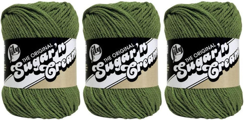 Bulk Buy: Lily Sugar 'n Cream Solids 100% Cotton Yarn (3-Pack) (Sage Green #0084)......