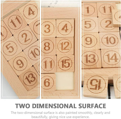 Toddmomy Brain Teasers Toy Wooden Number Slide Puzzle 15 Number Puzzle Slide Game Brain Teaser Sliding Puzzle Math Educational Toys for Kids Boys ...