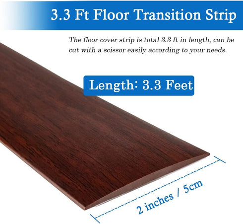 Floor Transition Strip Floor Cover Strips Self Adhesive Flooring Transitions Laminate Floor Strip 2" Wide Vinyl Floor Flat Divider Strip Elegant W...