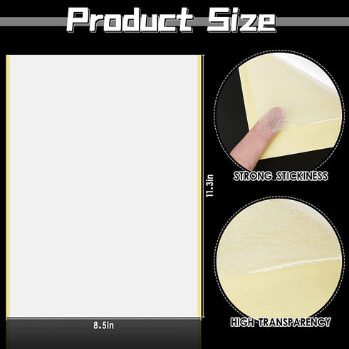 10 Sheets Double Sided Adhesive Tape, A4 Size Clear Arts Craft DIY Strong Sticky Arbitrary Cut Tape for Card Making,Home Decorative Or Office Supp...