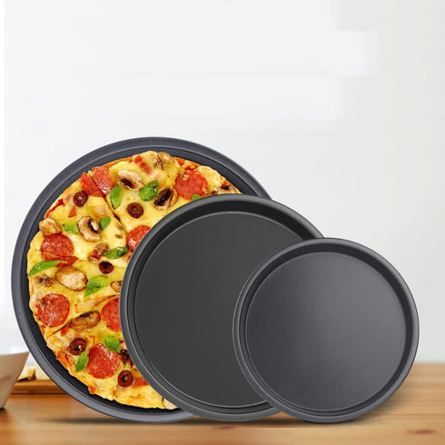 lasenersm 2 Pieces Pizza Pan 6inch Round Pizza Pan Pizza Tray Pizza Baking Tray Pizza Bakeware Sheet for Home Kitchen Restaurant Supplies, Black...