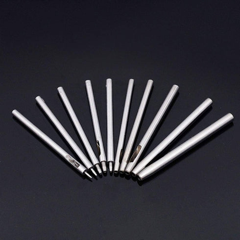 10Pcs Leather Hole Punch Cutter 0.5mm-5mm Leather Working Tools for Leather Watch Bands Belts Canvas Paper Plastics Round Hollow Hole Punch Cutter...