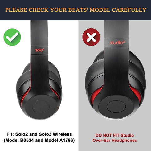 SoloWIT Cooling Gel Replacement Ear Pads Cushions for Beats Solo 2 & Solo 3 Wireless On-Ear Headphones, Earpads with High-Density Noise Isolation ...