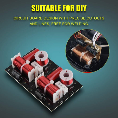Zerone 2Pcs Speaker Frequency Divider Board 2 Way Treble/Bass 2 Unit 2 Unit Hi-Fi Audio Crossover Filter Frequency Distributor DIY Module...