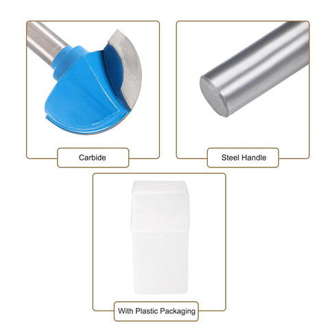 uxcell Router Bit 1/2" Shank 2" Cutting Dia. Core Box 2 Flutes Carbide for Woodworking Carpentry Milling Cutter Tool...