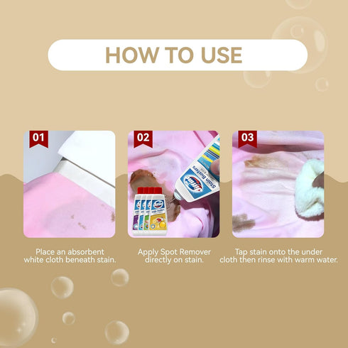 4 Pack 50ML 1.7 Fl Oz Stain Remover Clean Up Combo Set Spot for Various cosmetics,Fat &Oil,Marker & Ink,Blood & Protein...