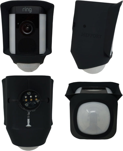 Silicone Skin Case Cover Compatible with Ring Floodlight Camera - Sun Glare, UV & Weather Protection Skins Cover - Black...