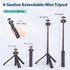 Koolehaoda Extendable Selfie Stick Tripod for GoPro, Camera Tripod Stand Holder with Cold Shoe, Mini Tripod Hand Grip Compatible with Gopro Hero 1...