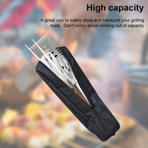 Grill Storage Bag, Oxford Cloth BBQ Tools Carry Bag, Waterproof Grill Utensil Accessory Storage Bag, Grill Utensil Holder Pouch for Camping Picnic...