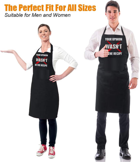 Funny Apron with 2 Pockets Adjustable Neck Strap Cooking Apron for Christmas, Thanksgiving Gift for Dad, Husband, Friends...