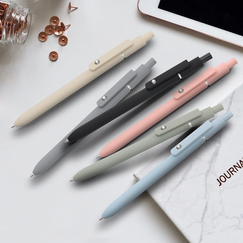 6 Pack Cute Gel Pens, Retractable Quick Dry Gel Ink Pen, Fine Point 0.5mm Black Ink Rolling Ball Gel Pens, Smooth Writing Aesthetic Pens for Home ...