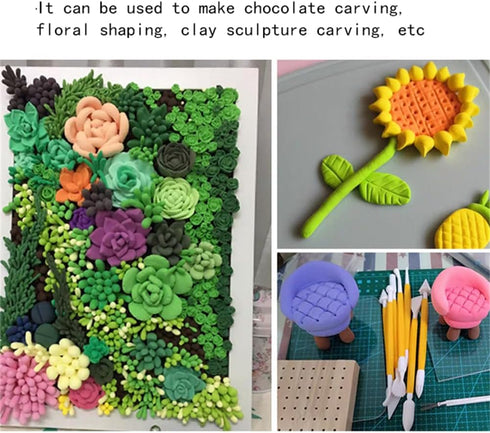8PCS Clay Tools for Kids & Adult, Plastic Air Dry Clay Tools Kit, Double-Head Clay Sculpting Tools for Pottery, Polymer, Air Dry Clay, Modeling, S...