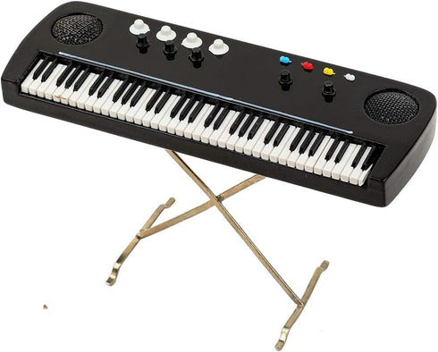 Miniature Electronic Organ with Case Mini Musical Instrument Mini Electronic Keyboard Miniature Dollhouse Model Electone Christmas Ornament (5.51"...