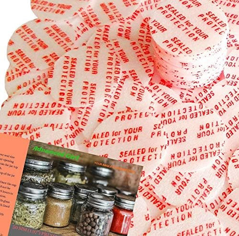 Pressure Sensitive Torque Activated Seals Cap Liners - 50mm (1.97") - 100 PCS - Made in USA - for Glass & Plastic Bottles & Containers - No Induct...