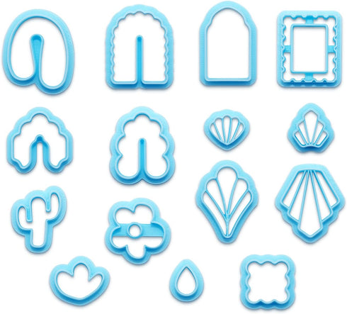 MURMUR Polymer Clay Cutters, Set of 15 Shapes Plastic Clay Cutters for Polymer Clay Jewelry, Clay Earing Cutters for Polymer Clay Jewelry Making...