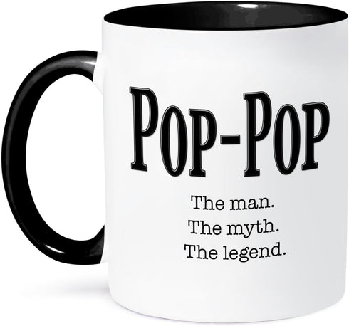 3dRose Pop the man the myth the legend Mug, 11 oz, Black...