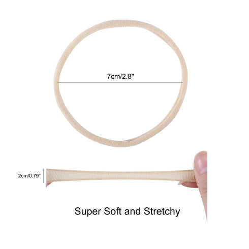 Lawie 100 Pack Bulk Super Soft Stretchy Elastic Nylon Headbands Bow Nude Hairband Slim Turban Headwrap Hair Ties Ponytail Holder for Newborn Infan...