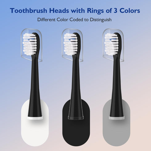 Toothbrush Heads Replacements for Water-Pik Sonic Fusion and Sonic Fusion 2.0, SF01, SF02, SF03 & SF04, Transparent Bristles, Original Shape with ...